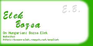 elek bozsa business card